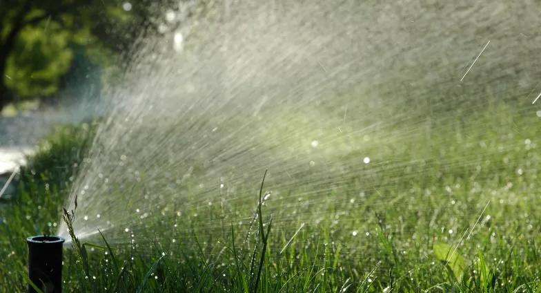 Close up of lawn sprinkler